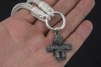 Chaîne et sa croix nordique viking en argent massif collector
