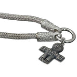 Chaîne et sa croix nordique viking en argent massif collector
