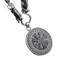 Paquete de símbolos y cadena Yelmo de asombro de plata maciza