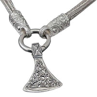 Cadena y hacha vikinga 100% plata maciza coleccionista