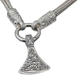Cadena y hacha vikinga 100% plata maciza coleccionista