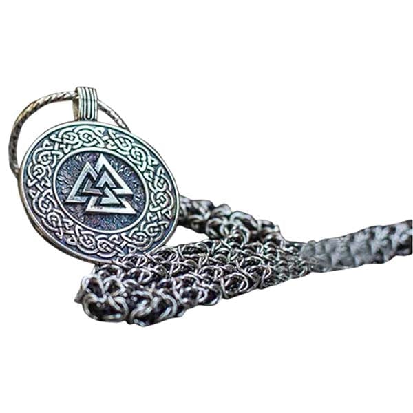 Amuleto Valknut de plata de ley