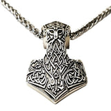 Pingente Mjolnir joia viking banhado a prata