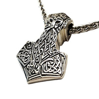 Pendentif du Mjolnir bijoux viking argent plaqué