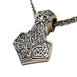 Pingente Mjolnir joia viking banhado a prata