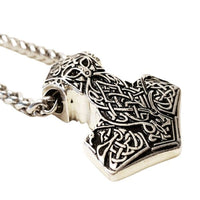 Pingente Mjolnir joia viking banhado a prata