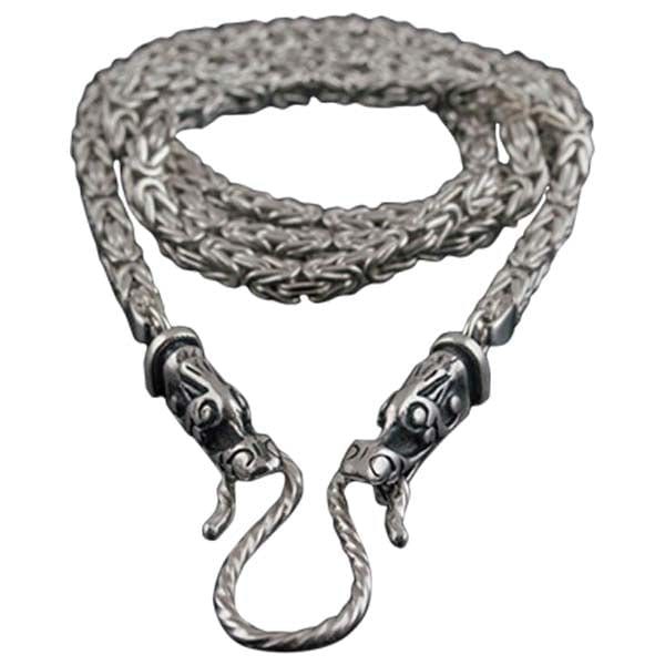 Cadena vikinga de plata maciza hecha a mano