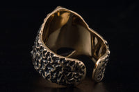 Bague bronze casque viking vieux guerrier