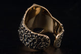 Bague bronze casque viking vieux guerrier